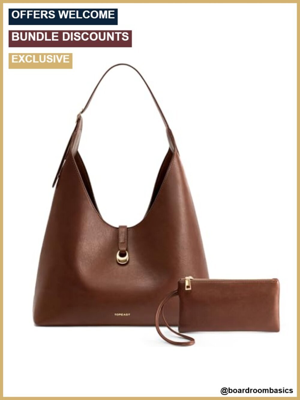 Slouchy Hobo Bag with Wallet, PU Leather Large Shoulder Tote for Women